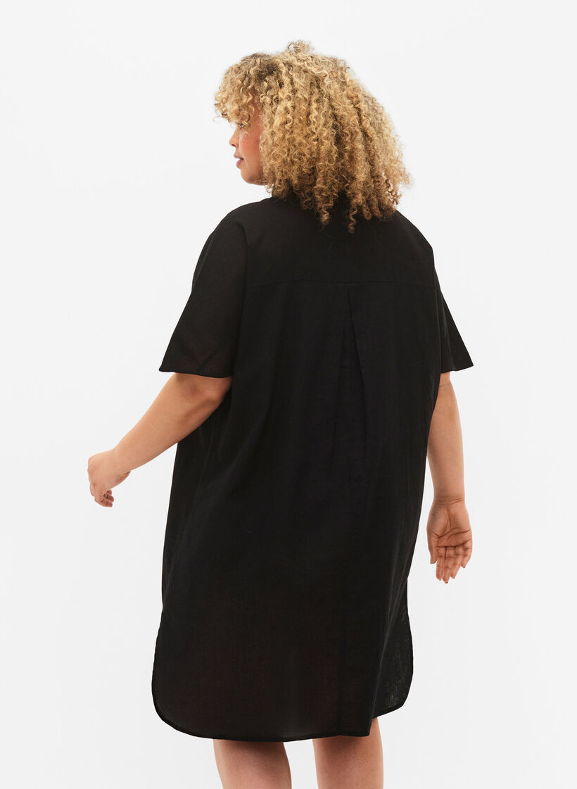 Long shirt with short sleeves, Black, Model image number 1