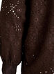 Long-sleeved blouse with eyelet embroidery, Brown, Packshot image number 3
