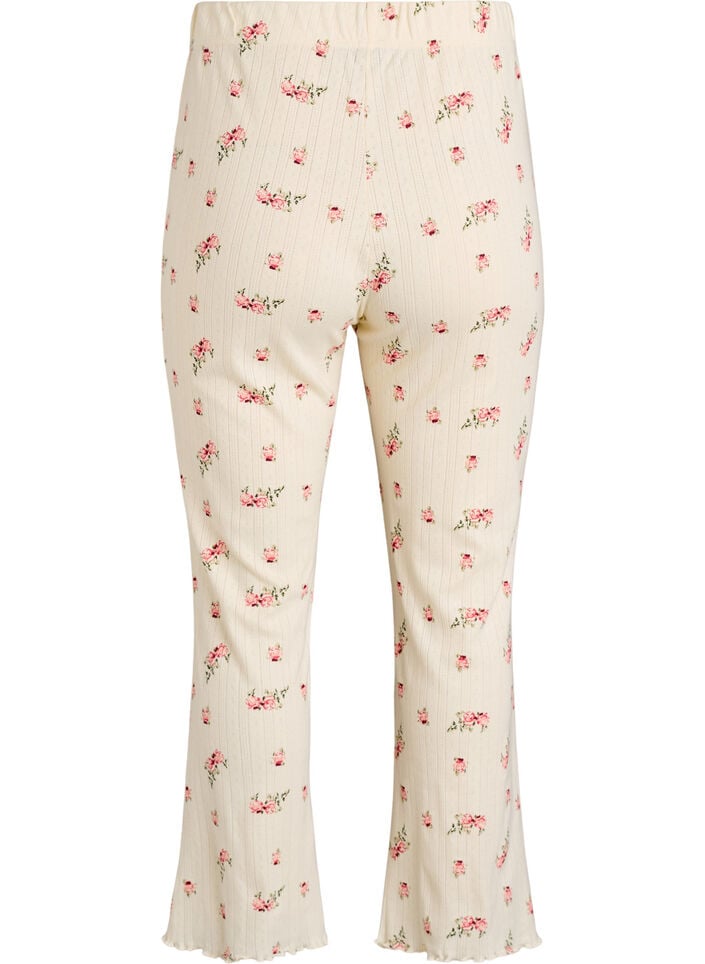 Organic cotton pyjama bottoms with a textured pattern, Vanilla, Packshot