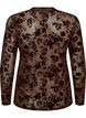 Mesh blouse with floral pattern, Brown, Packshot image number 1