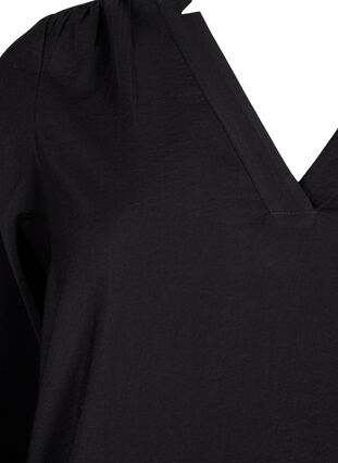Viscose blouse with v-neck, Black, Packshot image number 2