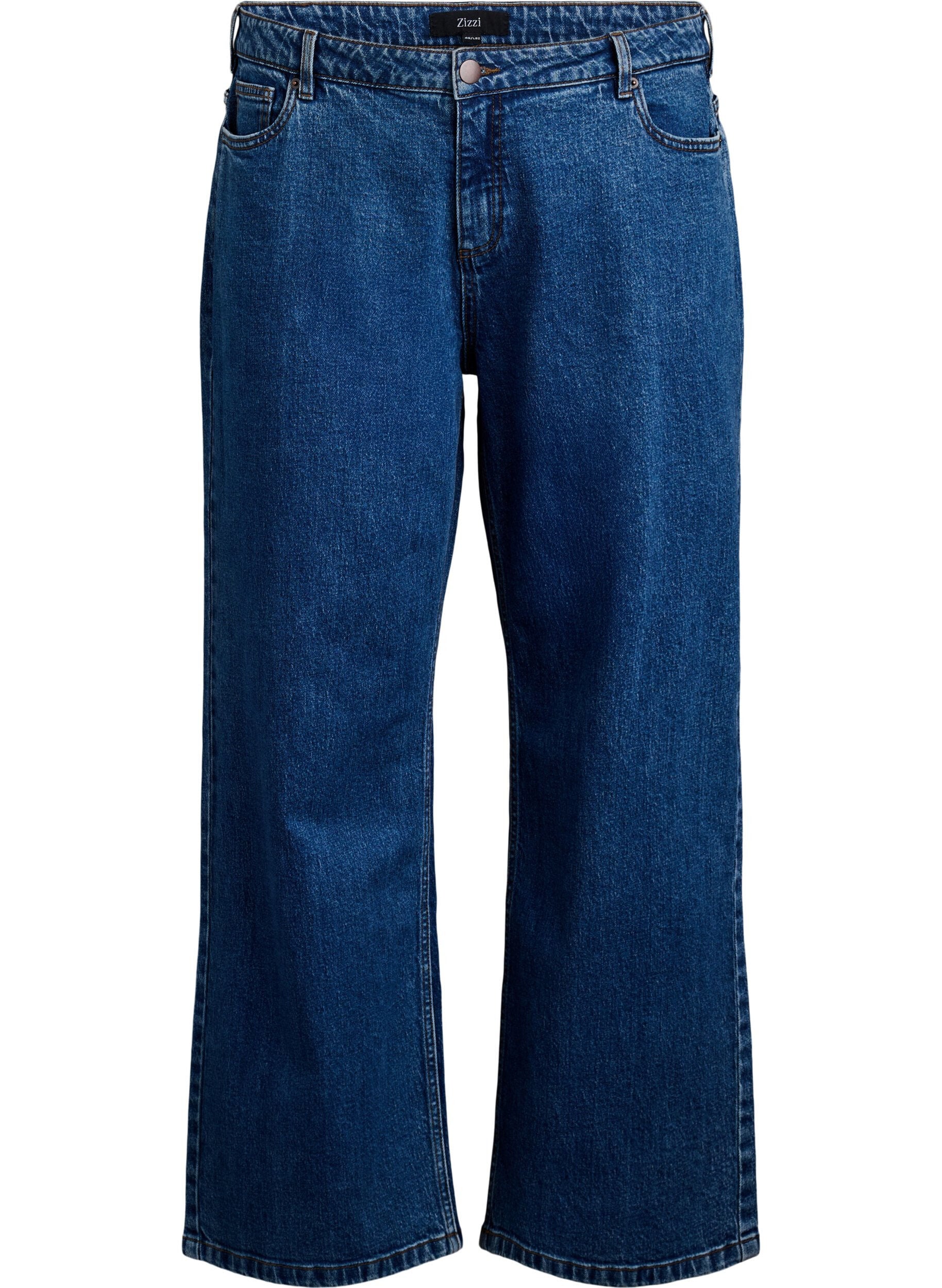 ZizzifashionWide leg jeans with high waist, Blue, Packshot image number 0