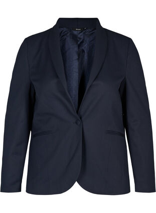 Classic blazer with shoulder pads, Night Sky, Packshot image number 0