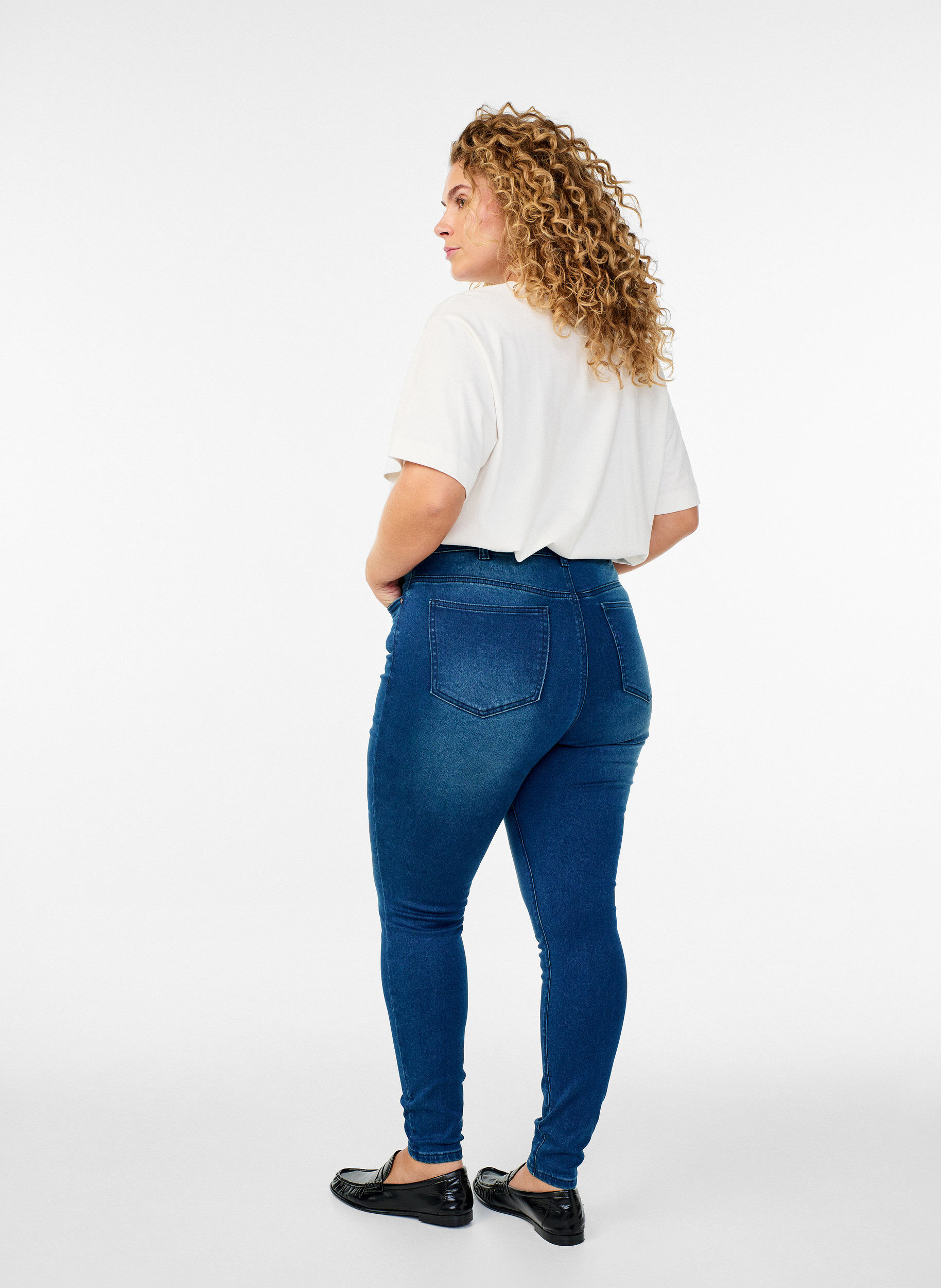 ZizzifashionSuper slim Amy jeans with high waist, Blue, Model image number 1