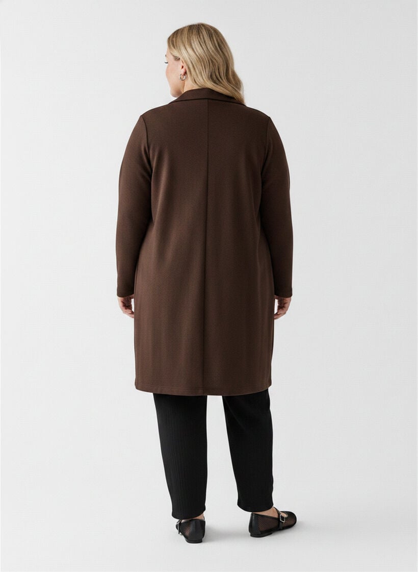 Long blazer with pockets, Brown, Model image number 2