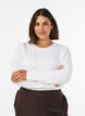 Long-sleeved basic T-shirt with a round neck, White, Model image number 0