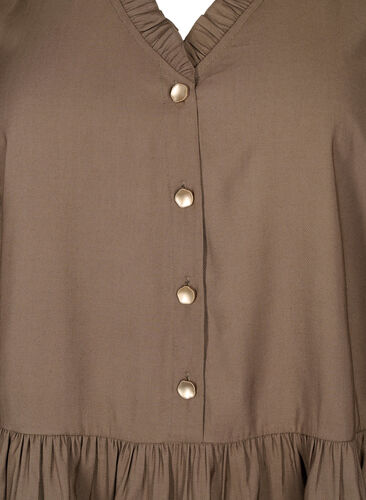 Viscose blouse with buttons and 3/4 sleeves, Morel, Packshot image number 2