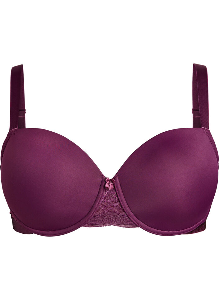 Moulded bra with mesh, Purple, Packshot image number 0
