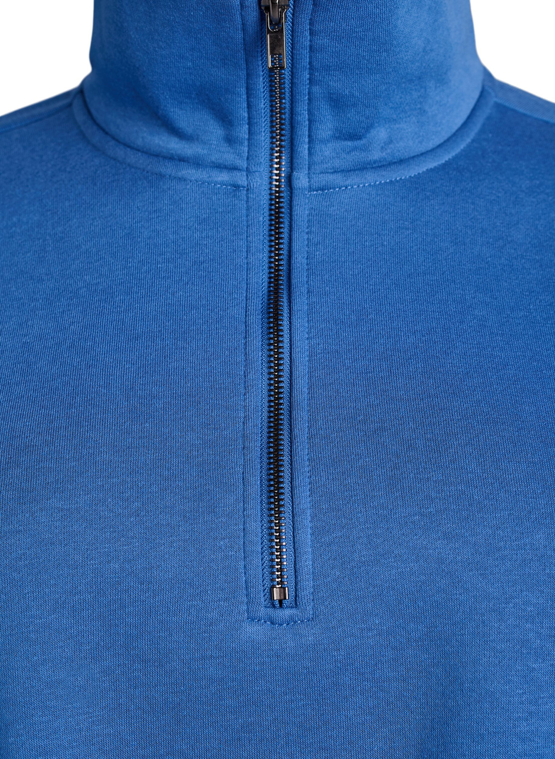 Zizzifashion Sweatshirt with high neck and zip closure, Blue, Packshot image number 2