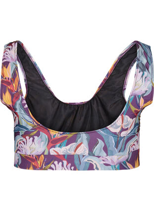 Bikini top with a round neckline, Deep Tropical Print, Packshot image number 1