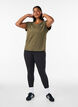 Short sleeve sport t-shirt with v-neck, Green, Model image number 1