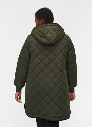 Quilted 2-in-1 jacket with detachable sleeves, Forest Night, Model image number 1