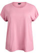 Short-sleeved cotton blend t-shirt, Rose, Packshot image number 0