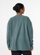 Loose fleece blouse with pockets, Green, Model image number 2