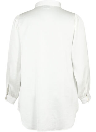 Long shirt with pearl buttons, Bright White, Packshot image number 1