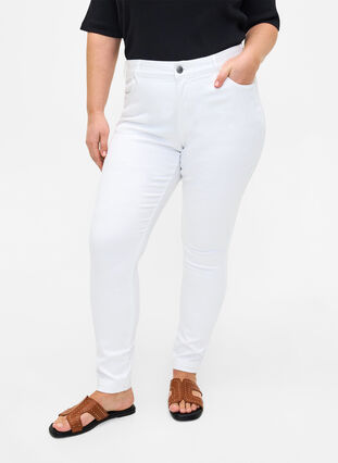 Viona regular waist jeans, White, Model image number 2