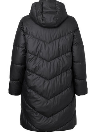 Water-repellent winter jacket with detachable hood, Black, Packshot image number 1