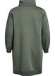 FLASH - Short sweatshirt dress with high collar and pockets, Green, Packshot image number 1