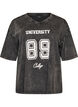 Oversized T-shirt in organic cotton with a college print, Black, Packshot image number 0