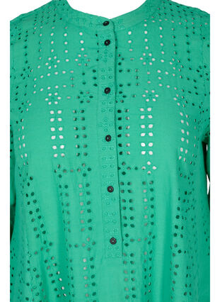 Cotton dress with broderie anglaise, Holly Green, Packshot image number 2