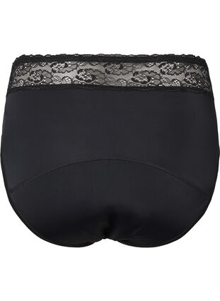 Period panties with lace, Black, Packshot image number 1