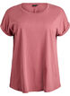 Short sleeved cotton blend t-shirt, Rose, Packshot image number 0