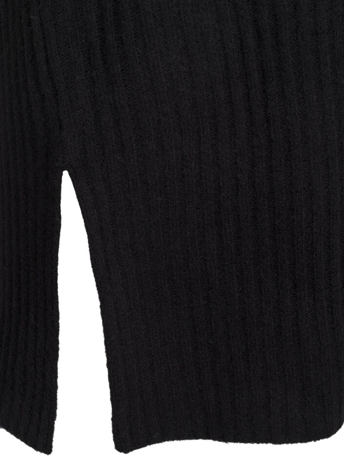 Long knit dress with turtleneck, Black, Packshot image number 3
