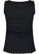 Rib tank top with buttons, Black, Packshot image number 1