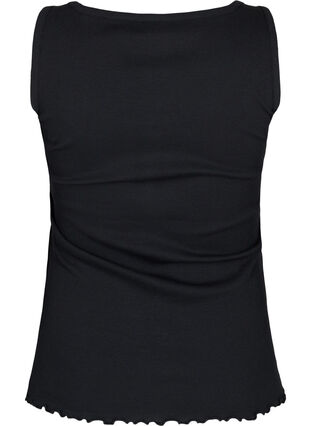 Rib tank top with buttons, Black, Packshot image number 1
