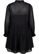 Textured short dress with a ruffle collar, Black, Packshot image number 1
