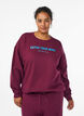 Sweatshirt with text print, Dark Bordeaux, Model image number 0