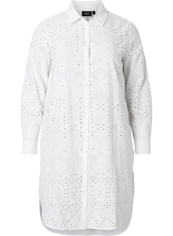 Shirt dress with embroidery anglaise
