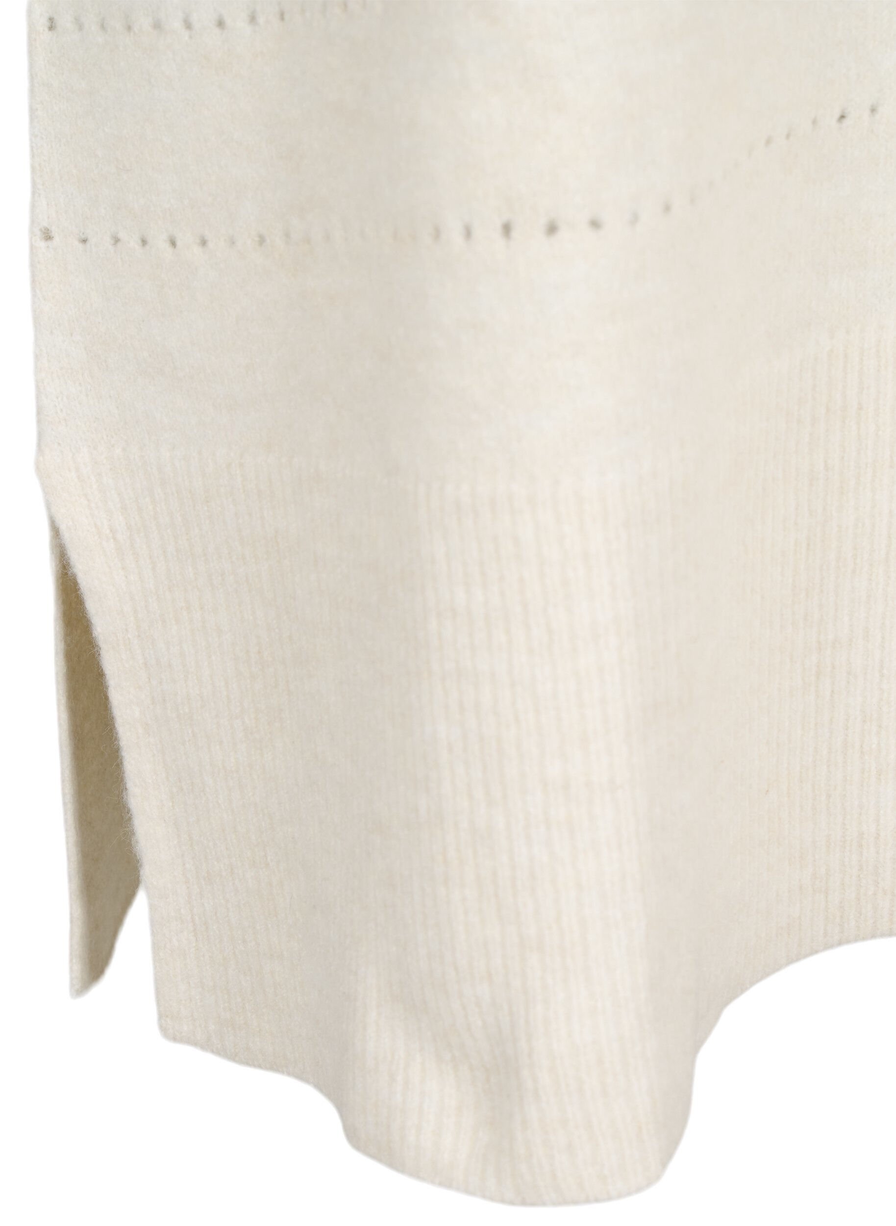 Zizzifashion Knit dress with slits and lace pattern, Birch Mel., Packshot image number 3