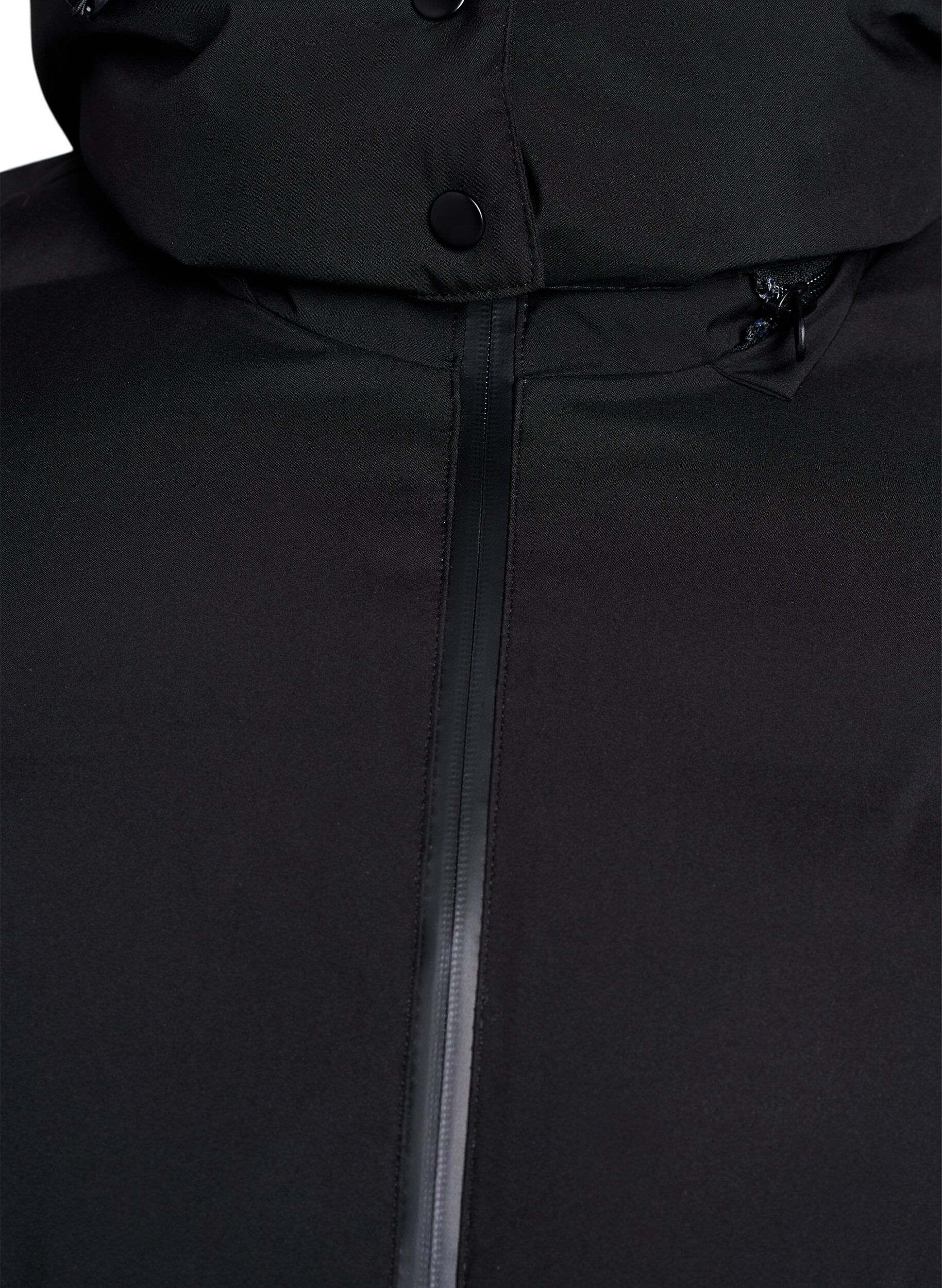 ZizzifashionShort puffer jacket with detachable hood, Black, Packshot image number 2