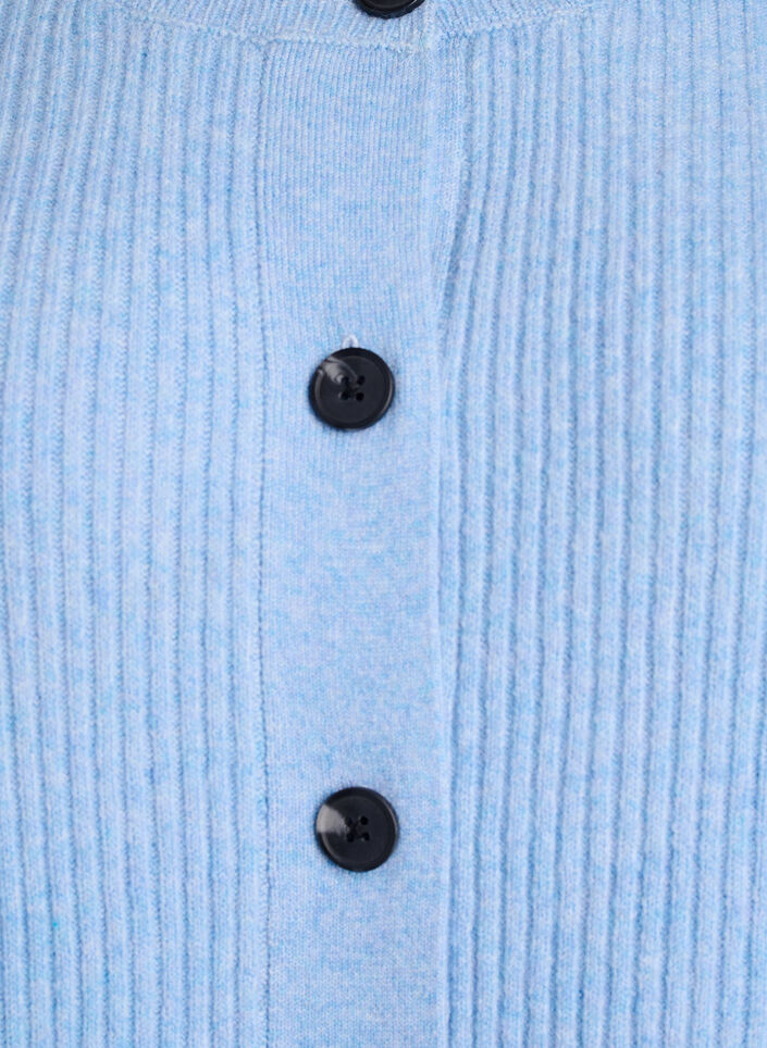 Ribbed cardigan with buttons, Light Blue, Packshot image number 2