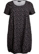 Short-sleeved cotton dress with print, Brown, Packshot image number 0