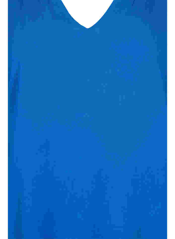 Short-sleeved viscose dress with v-neck, Classic Blue, Packshot image number 2