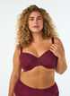 Padded underwired bra with lace and U-back, Red, Model image number 0