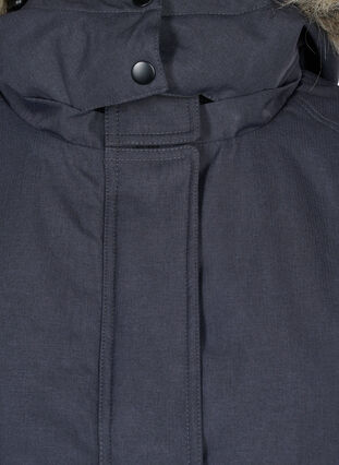 Waterproof winter jacket with removable hood, Black, Packshot image number 2