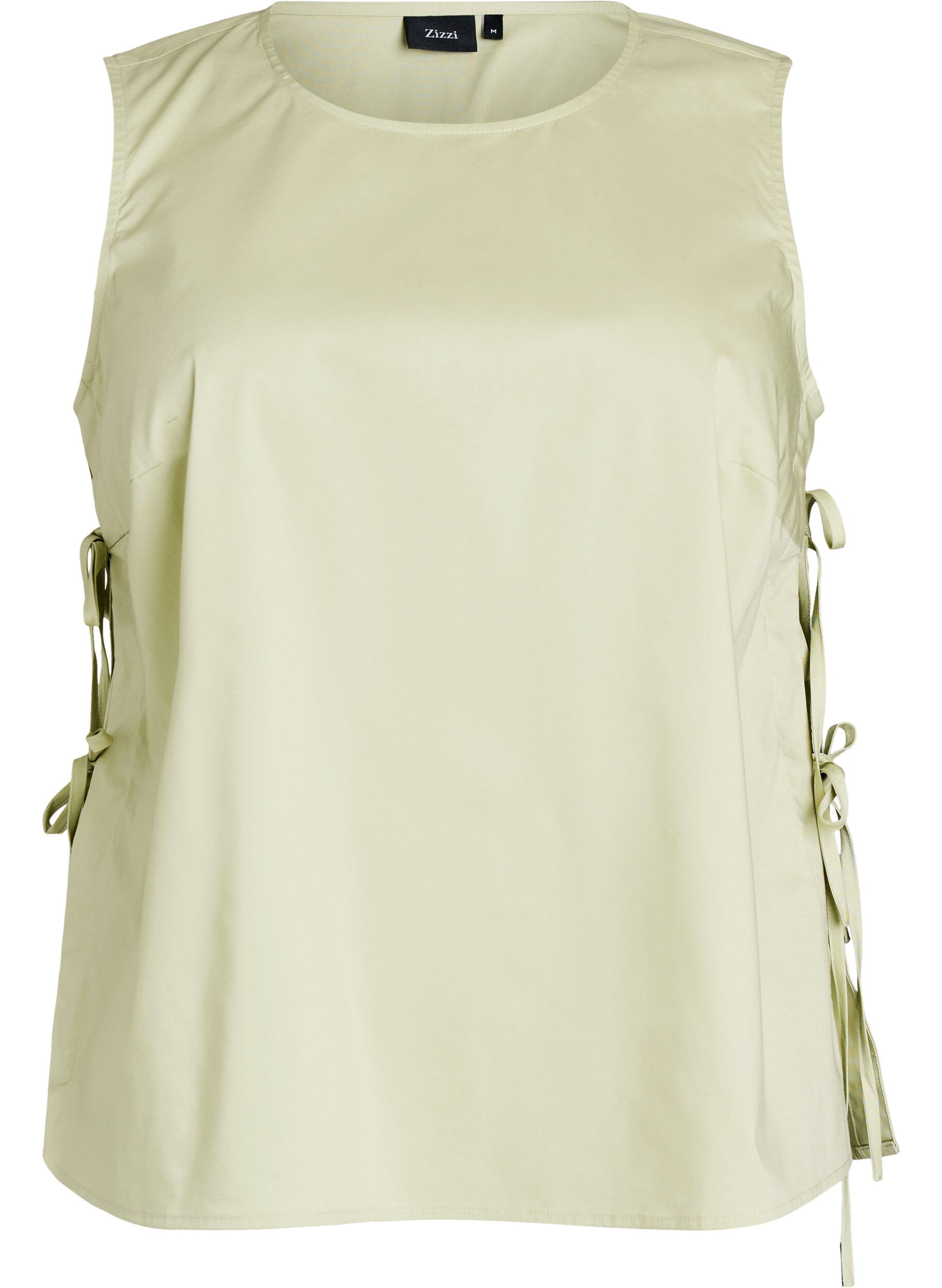 ZizzifashionSleeveless top with tie detail at the sides, Green, Packshot image number 0