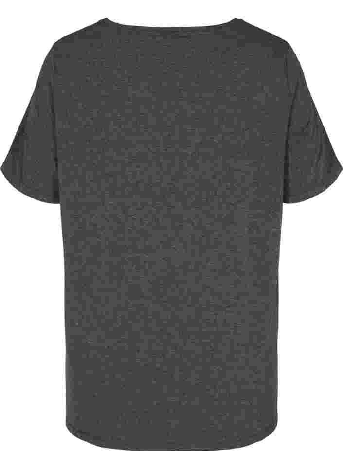 Short-sleeved cotton maternity T-shirt, Dark Grey Melange, Packshot image number 1