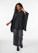 Round neck knitted poncho, Dark Grey, Model image number 1