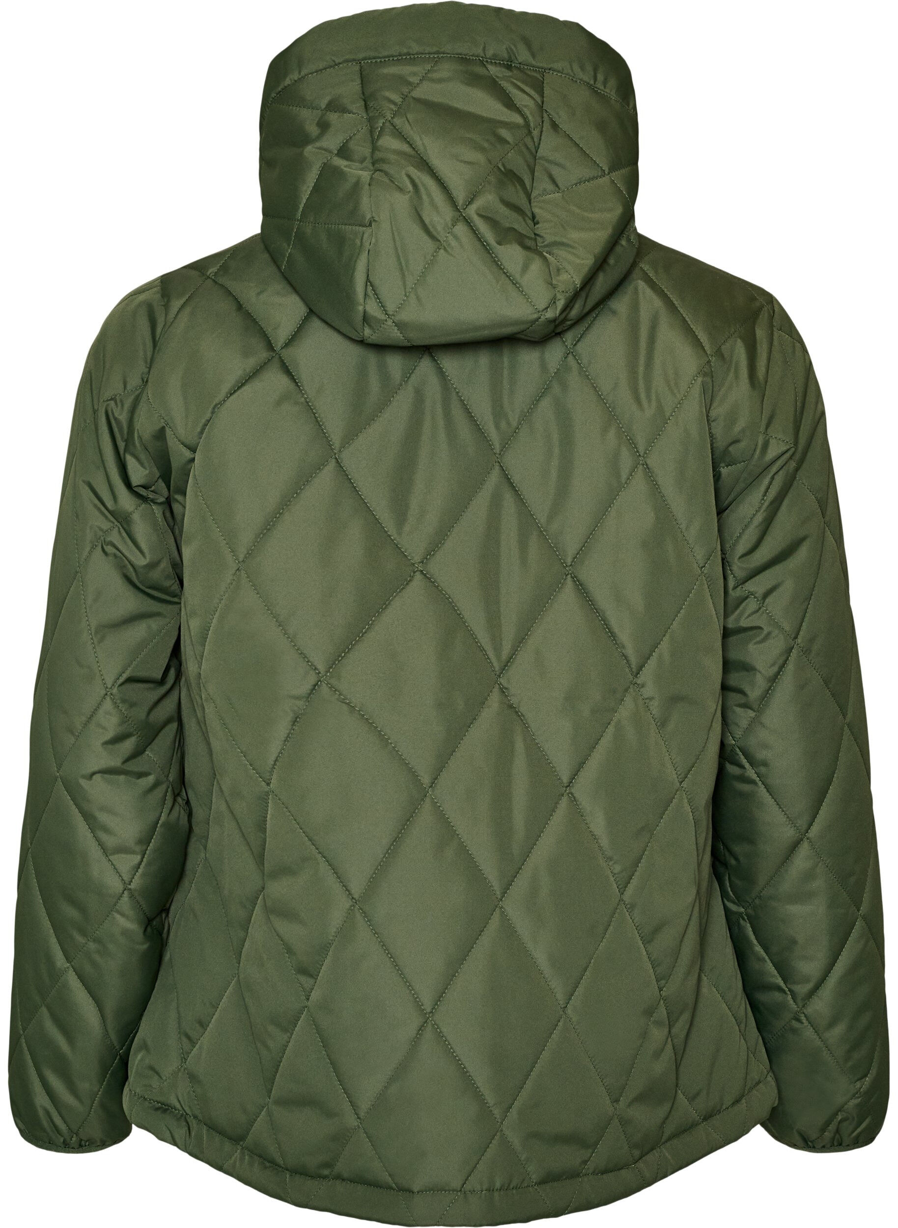 ZizzifashionLightly padded jacket with diamond quilt, Green, Packshot image number 1