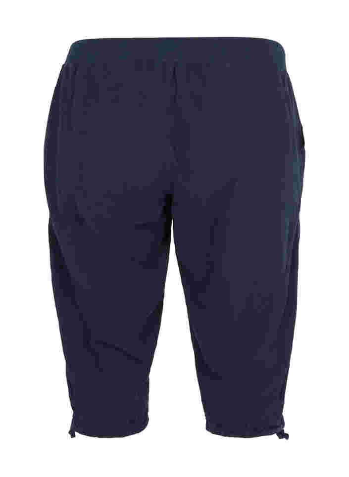 Loose cropped trousers in cotton, Night Sky, Packshot image number 1