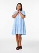Knee-length A-line dress in linen and viscose, Light Blue, Model image number 1