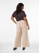 Corduroy trousers with wide legs and a high waist, Beige, Model image number 1