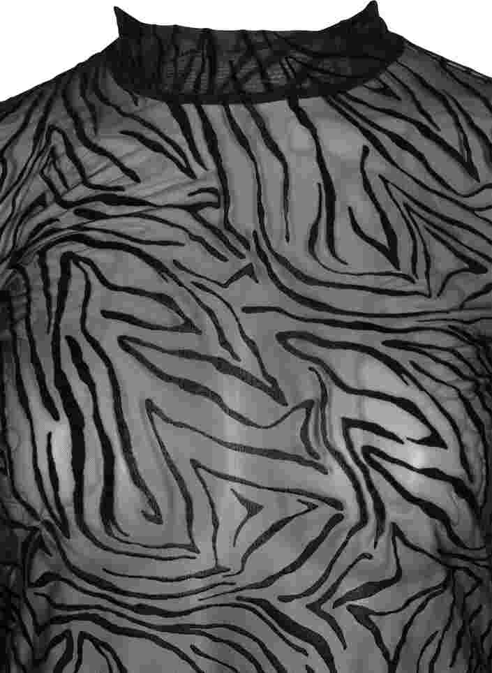 Patterned mesh top, Black Tiger AOP, Packshot image number 2