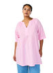 Cotton tunic with a V-neck, Pink, Model image number 3