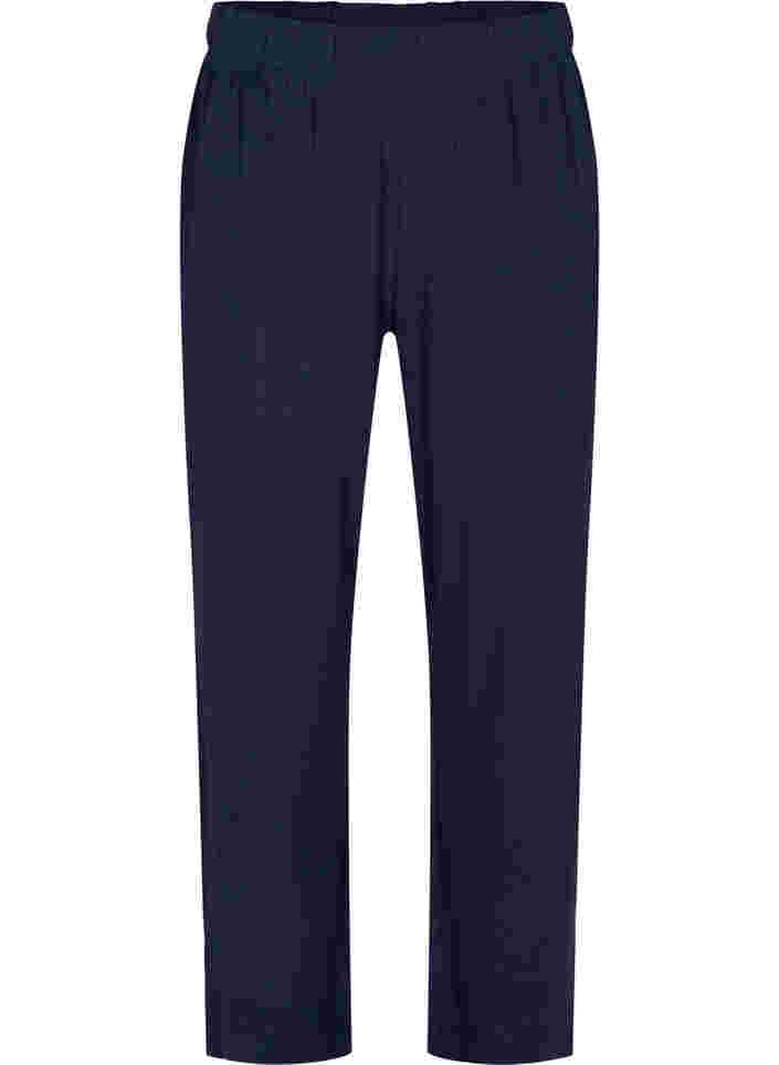 Pyjama trousers in cotton with pattern, Navy Blazer, Packshot image number 0
