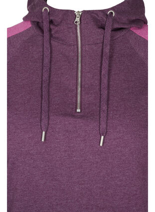 Hooded sweatshirt with zip, Blackberry Wine, Packshot image number 2